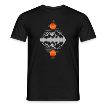 Berge Spiegelbild - Männer T-Shirt - Schwarz - Vorne - AI Model Male 178 light (178cm)