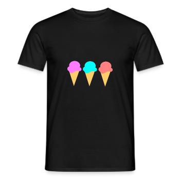 Ice Cream Ice Cream Strawberry Ice Cream Summer Festival - Men's T-Shirt - black - Front - AI Model Male 178 light (178cm)