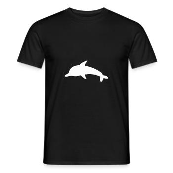 Delfin Delphine Schattenfigur - Männer T-Shirt - Schwarz - Vorne - AI Model Male 178 light (178cm)