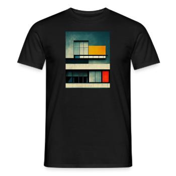 Bauhaus Style Architecture Inspired Design - Men's T-Shirt - black - Front - AI Model Male 178 light (178cm)