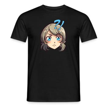Sceptique Anime Emoji - Chemise Anime - T-shirt homme - noir - Devant - AI Model Male 178 light (178cm)