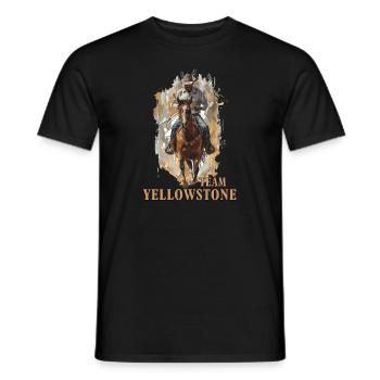 Cowboy Riding Horse - RIB Team Yellowstone Y - Men's T-Shirt - black - Front - AI Model Male 178 light (178cm)