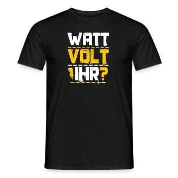 Watt volt you? Quote gift idea electricity - Men's T-Shirt - black - Front - AI Model Male 178 light (178cm)