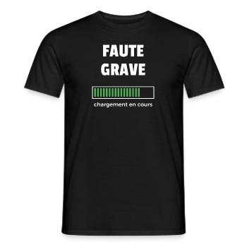 faute grave chargement en cours - T-shirt homme - noir - Devant - AI Model Male 178 light (178cm)