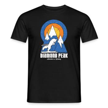 Retro Diamond Peak Ski White Fox - Men's T-Shirt - black - Front - AI Model Male 178 light (178cm)