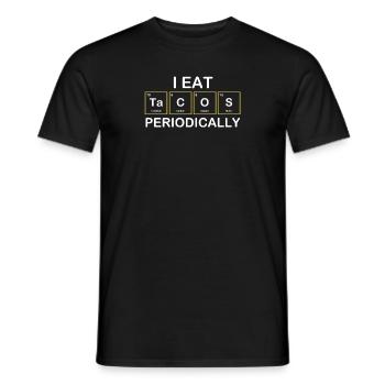 I eat Tacos Periodically Chemistry Periodic Table - Men's T-Shirt - black - Front - AI Model Male 178 light (178cm)