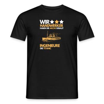 WIR HANDWERKER HABEN DIE ARCHE GEBAUT - Männer T-Shirt - Schwarz - Vorne - AI Model Male 178 light (178cm)