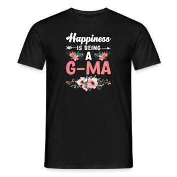 Happiness Is Being A G-Ma Floral Mothers Day Best - Men's T-Shirt - black - Front - AI Model Male 178 light (178cm)