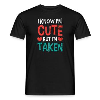 Je sais que je suis mignon mais je suis pris cadeau pour sa sienne - T-shirt homme - noir - Devant - AI Model Male 178 light (178cm)