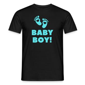 Schrift Baby Boy! - Männer T-Shirt - Schwarz - Vorne - AI Model Male 178 light (178cm)