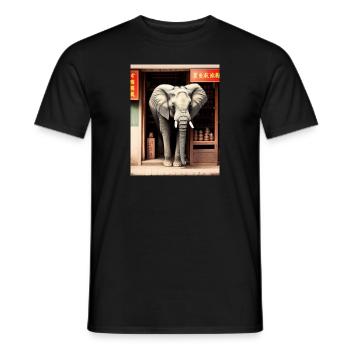 like a bull in a china shop Porzellanladen - Men's T-Shirt - black - Front - AI Model Male 178 light (178cm)