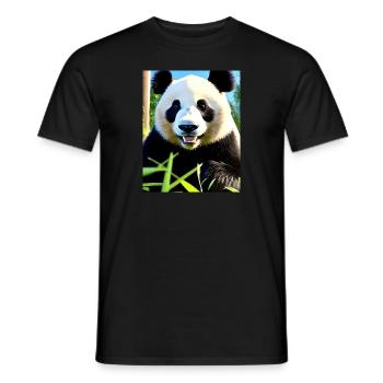 Panda Bear - Men's T-Shirt - black - Front - AI Model Male 178 light (178cm)