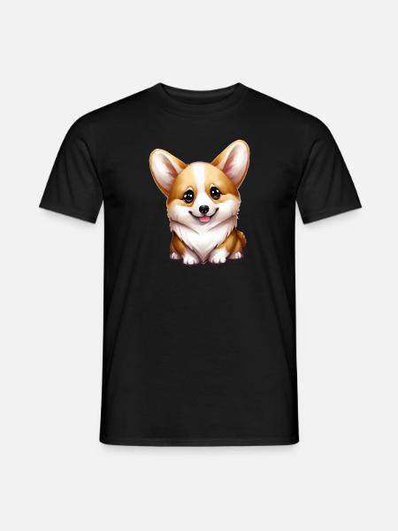 corgi - Männer T-Shirt - Schwarz
