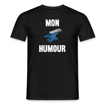mon humour - T-shirt homme - noir - Devant - AI Model Male 178 light (178cm)