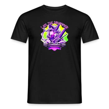 I am the drummer - Unicorn - Männer T-Shirt - Schwarz - Vorne - AI Model Male 178 light (178cm)