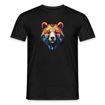 Modern Artistry - Geometric Bear Design - Men's T-Shirt - black - Front - AI Model Male 178 light (178cm)