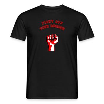 FIGHT OFF YOUR DEMONS - Fighting Fist - Men's T-Shirt - black - Front - AI Model Male 178 light (178cm)