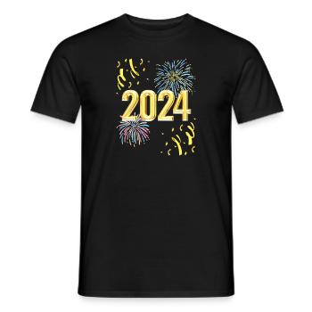 Happy New Year 2024 - Männer T-Shirt - Schwarz - Vorne - AI Model Male 178 light (178cm)