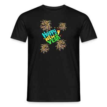 Farbenfrohes Happy New Year! - Männer T-Shirt - Schwarz - Vorne - AI Model Male 178 light (178cm)