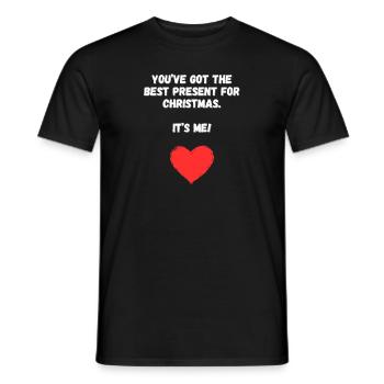 You Are the Christmas Gift - Heart+Text Design - Men's T-Shirt - black - Front - AI Model Male 178 light (178cm)