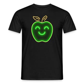 Leuchtender Kinder-Apfel – Neon-Style Design - Männer T-Shirt - Schwarz - Vorne - AI Model Male 178 light (178cm)