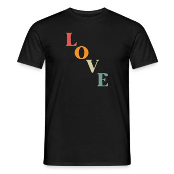 LOVE Love Simple Positive Vintage Design - Men's T-Shirt - black - Front - AI Model Male 178 light (178cm)