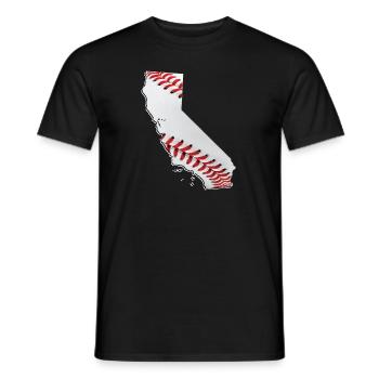 Californie (États-Unis) | Vrai baseball | Carte - T-shirt homme - noir - Devant - AI Model Male 178 light (178cm)