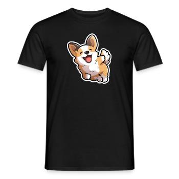 Corgi Cartoon - Männer T-Shirt - Schwarz - Vorne - AI Model Male 178 light (178cm)