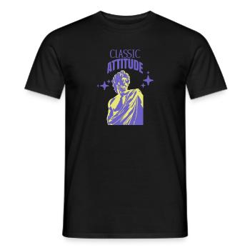 Streetwear urbain moderne avec statue grecque - T-shirt homme - noir - Devant - AI Model Male 178 light (178cm)