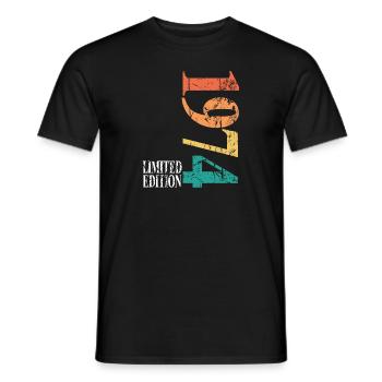 Limited Edition 1974 50th Birthday Vintage - Men's T-Shirt - black - Front - AI Model Male 178 light (178cm)