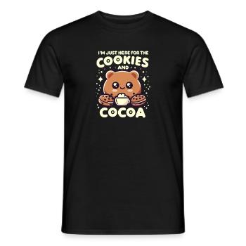 Je suis juste ici pour les cookies et le cacao - T-shirt homme - noir - Devant - AI Model Male 178 light (178cm)