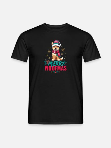 MERRY WOOFMAS - Men's T-Shirt - black