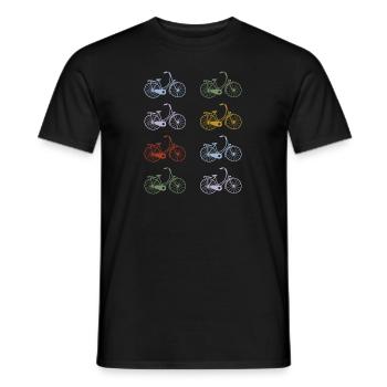 Vélos rétro peints à la main - T-shirt homme - noir - Devant - AI Model Male 178 light (178cm)