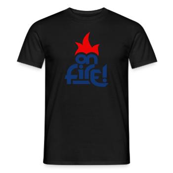 In Flammen (Blau & Rot) - Männer T-Shirt - Schwarz - Vorne - AI Model Male 178 light (178cm)