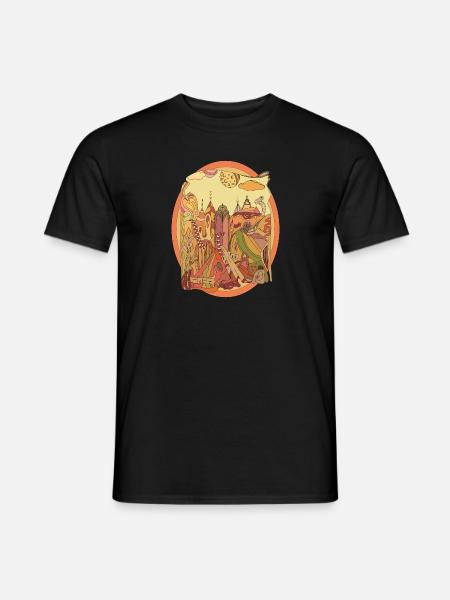 Kaninchenbau - Männer T-Shirt - Schwarz