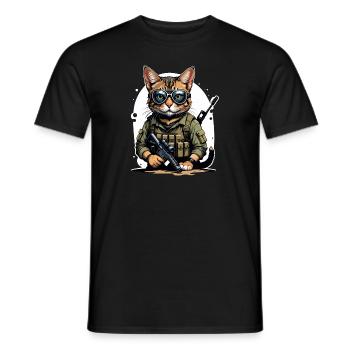 Chat Airsoft Chat Chat Jouant Airsoft Cadeau Militaire - T-shirt homme - noir - Devant - AI Model Male 178 light (178cm)