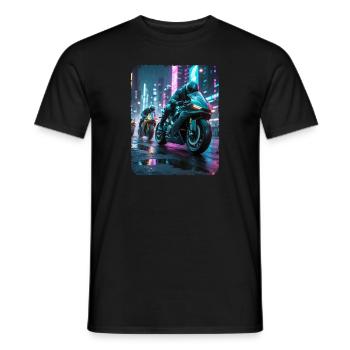 Motards cyberpunk - T-shirt homme - noir - Devant - AI Model Male 178 light (178cm)
