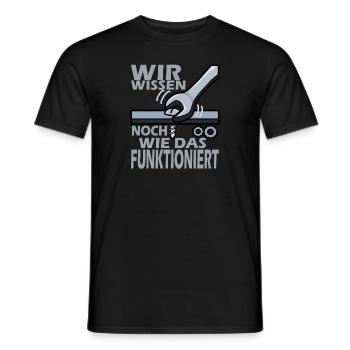 Früher repariert, heute weggeworfen - Oldschool - Männer T-Shirt - Schwarz - Vorne - AI Model Male 178 light (178cm)
