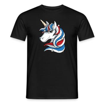 USA Amérique Licorne Chevaux - T-shirt homme - noir - Devant - AI Model Male 178 light (178cm)