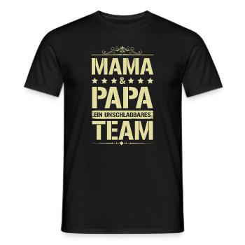 mama und papa team - Männer T-Shirt - Schwarz - Vorne - AI Model Male 178 light (178cm)