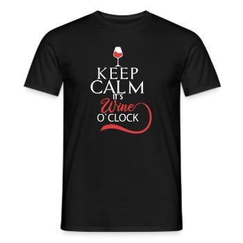 Keep calm its wine o clock Wein Zeit Geschenk - Männer T-Shirt - Schwarz - Vorne - AI Model Male 178 light (178cm)
