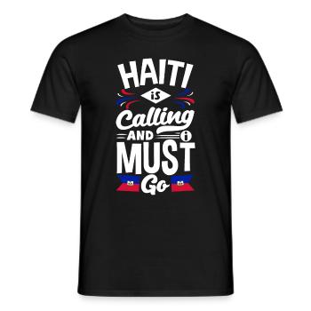 Haïti appelle haïtien Haïti Drapeau - T-shirt homme - noir - Devant - AI Model Male 178 light (178cm)