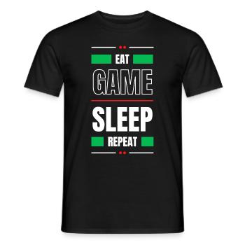 EAT GAME SLEEP REPEAT - Männer T-Shirt - Schwarz - Vorne - AI Model Male 178 light (178cm)