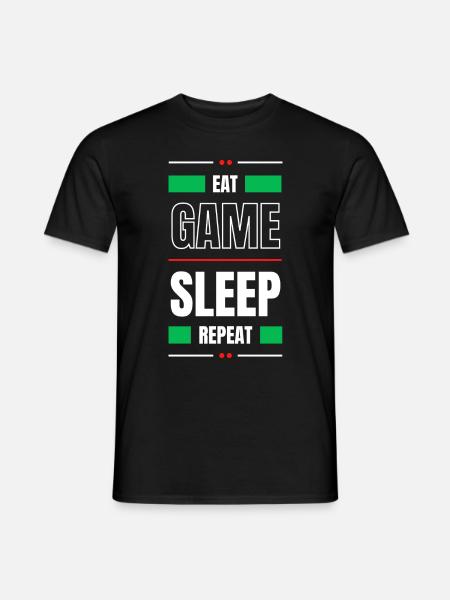 EAT GAME SLEEP REPEAT - Männer T-Shirt - Schwarz