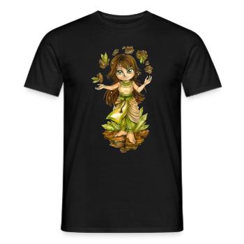 Niedlicher Chibi Wasser Fee Erd Bändiger Mangastil - Männer T-Shirt - Schwarz - Vorne - AI Model Male 178 light (178cm)