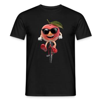 Peach Radfahren auf dem Fahrrad Geschenk - Männer T-Shirt - Schwarz - Vorne - AI Model Male 178 light (178cm)