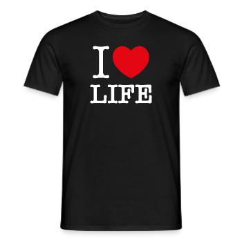 I Love Life - Men's T-Shirt - black - Front - AI Model Male 178 light (178cm)