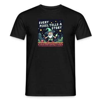 Chaque pixel raconte une histoire - Retro Gaming - T-shirt homme - noir - Devant - AI Model Male 178 light (178cm)