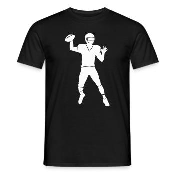 Football américain silhouette joueur de football - T-shirt homme - noir - Devant - AI Model Male 178 light (178cm)