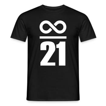 Infinite by 21 million Bitcoin - Men's T-Shirt - black - Front - AI Model Male 178 light (178cm)